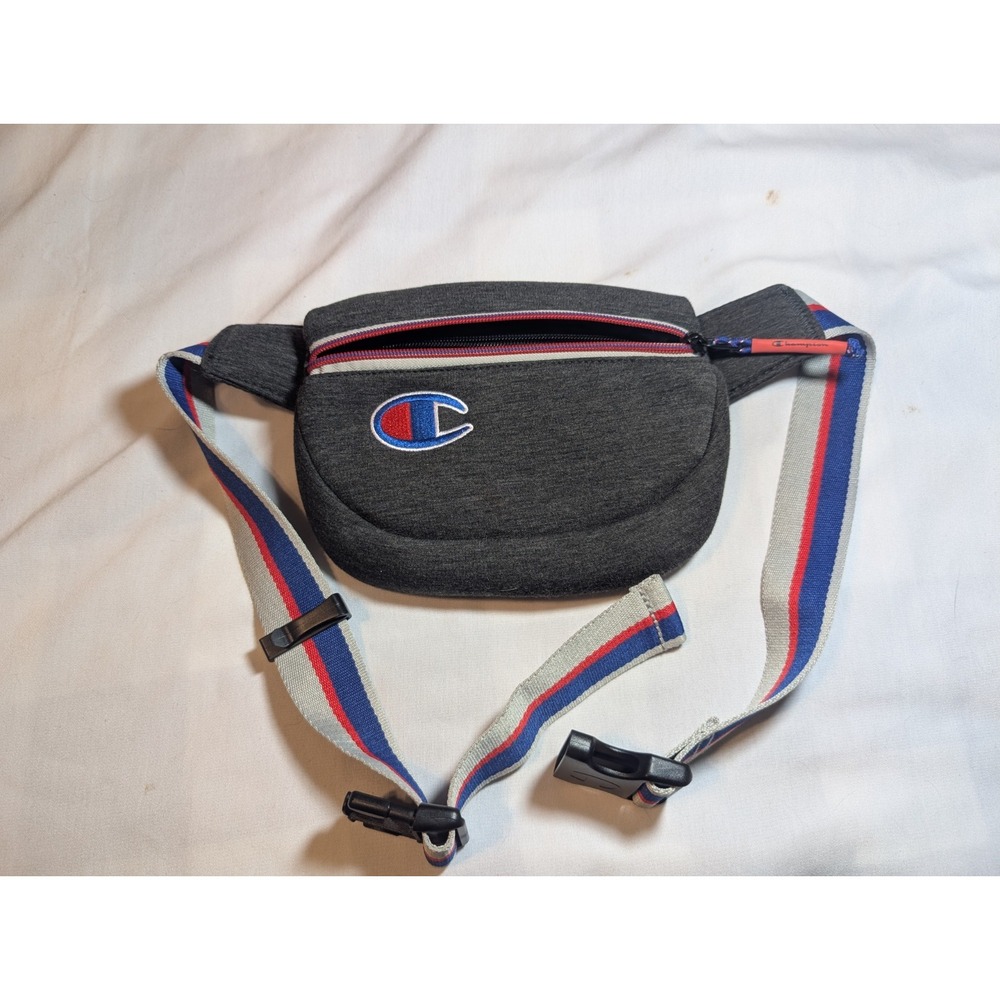 Champion Fanny Pack Waist Bag Grey Zip Adjustable Travel Outdoor Strap Casual